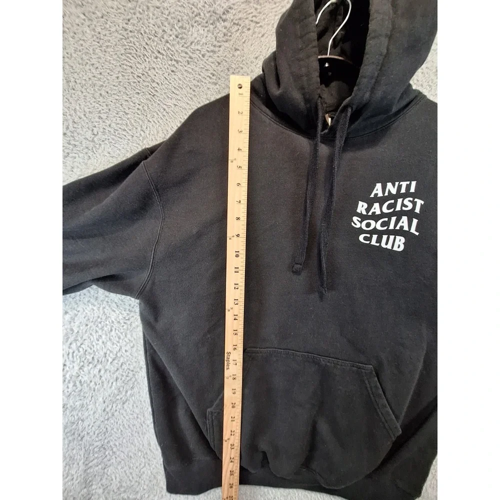 Anti Social Social Club Essential Hoodie Mens Large Black Fleece Lined Pullover‎
